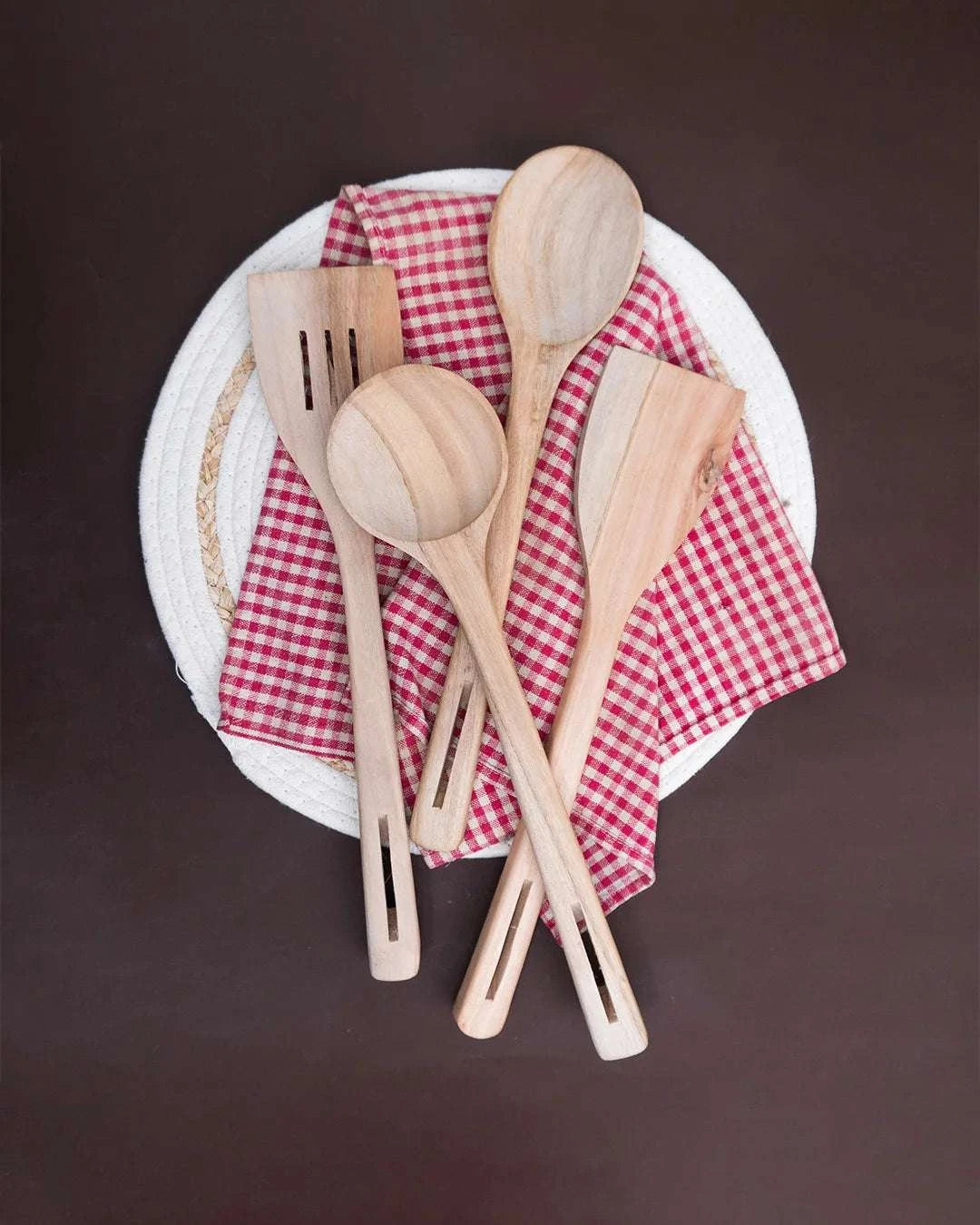 4-Piece Natural Wooden Kitchen Spoon Set - Image 3