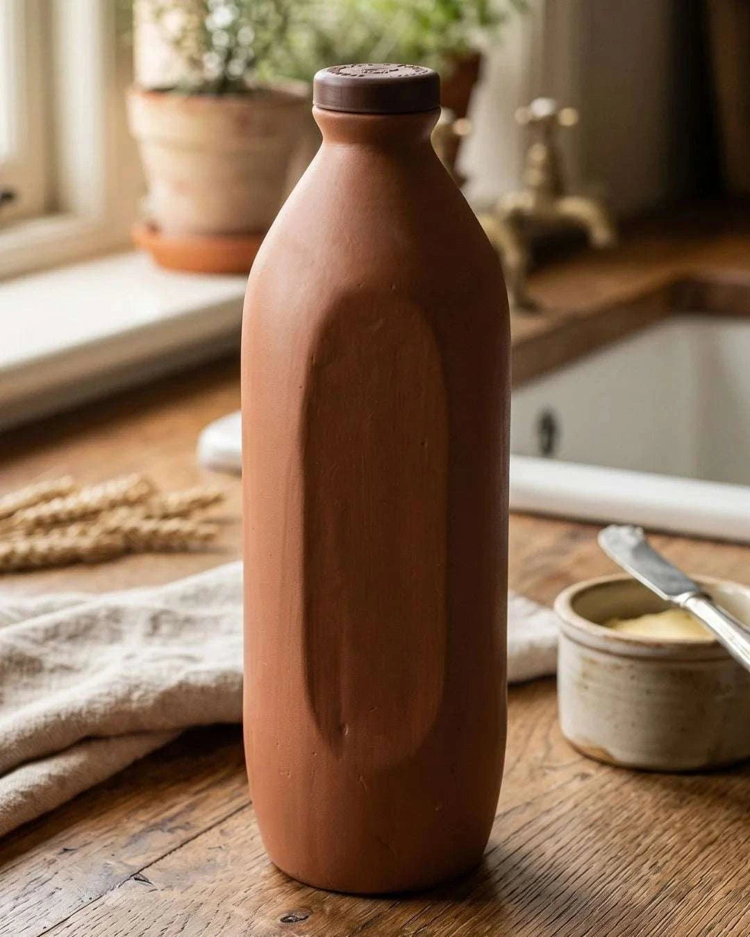 Terracotta Clay Water Bottle 1000ml