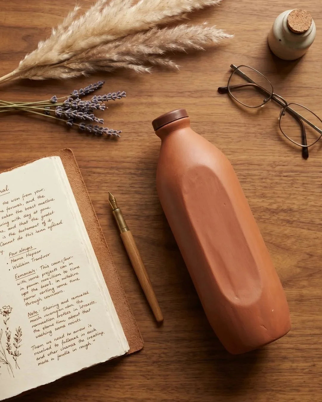 Terracotta Clay Water Bottle 1000ml