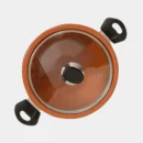 Glazed clay karahi Front