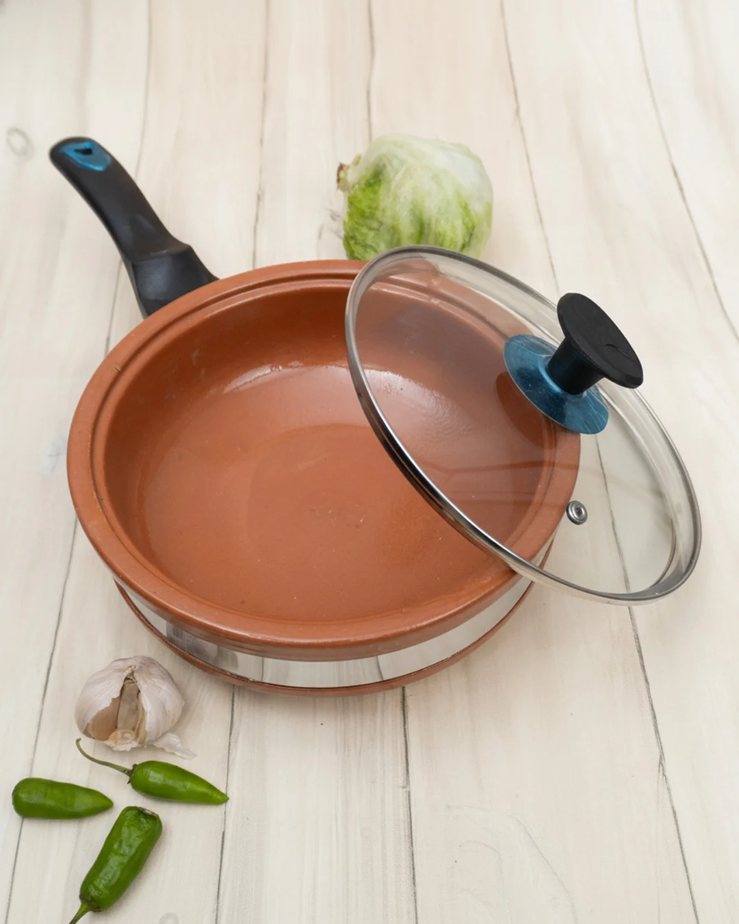 Clay Fry Pan (Glazed)