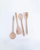 4-Piece Natural Wooden Kitchen Spoon Set