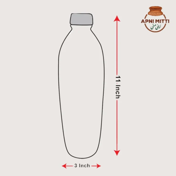 Handcrafted Clay Water Bottle 500ml - Image 5