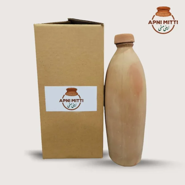 Handcrafted Clay Water Bottle 500ml - Image 2
