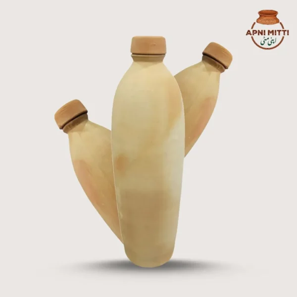 Handcrafted Clay Water Bottle 500ml - Image 4