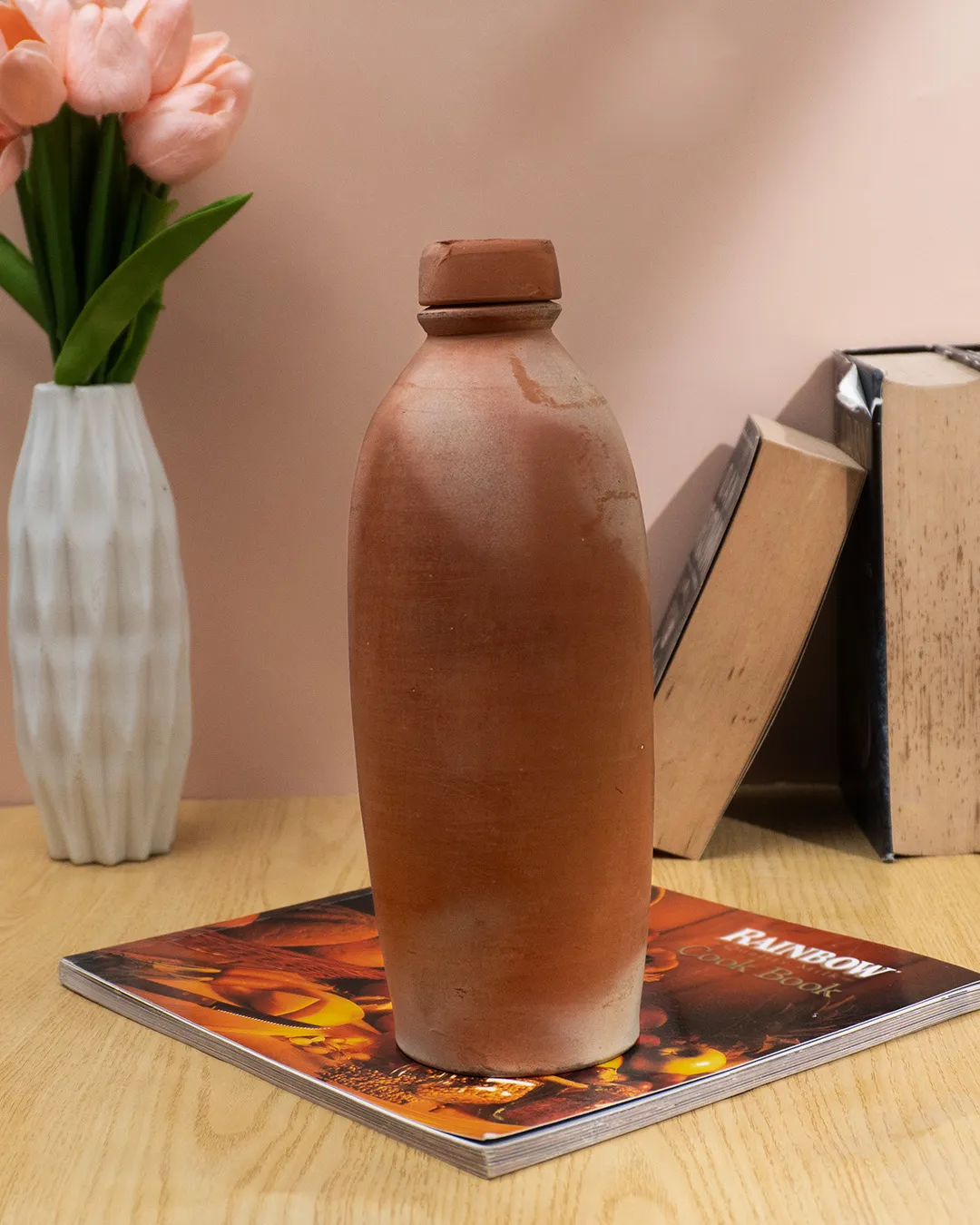 Handcrafted Clay Water Bottle 500ml - Image 4