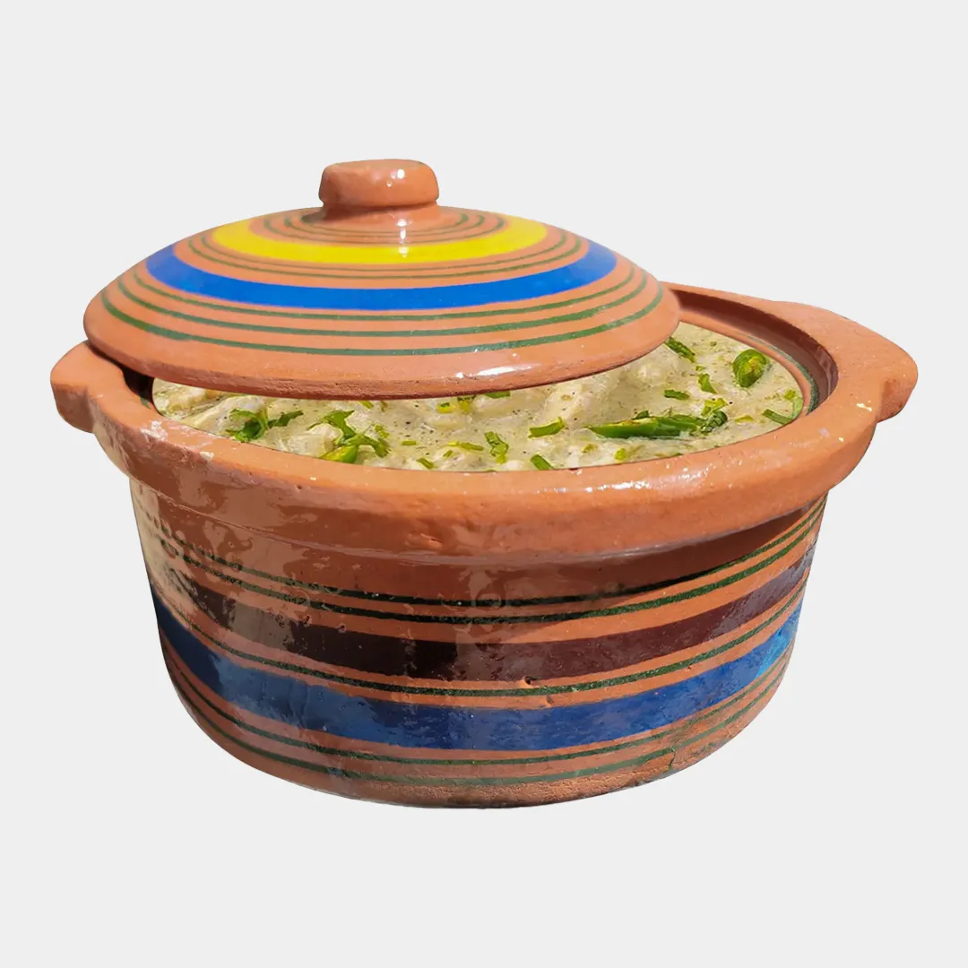 Flat Handi with Clay Lid (1-1.5kg Cooking Capacity)