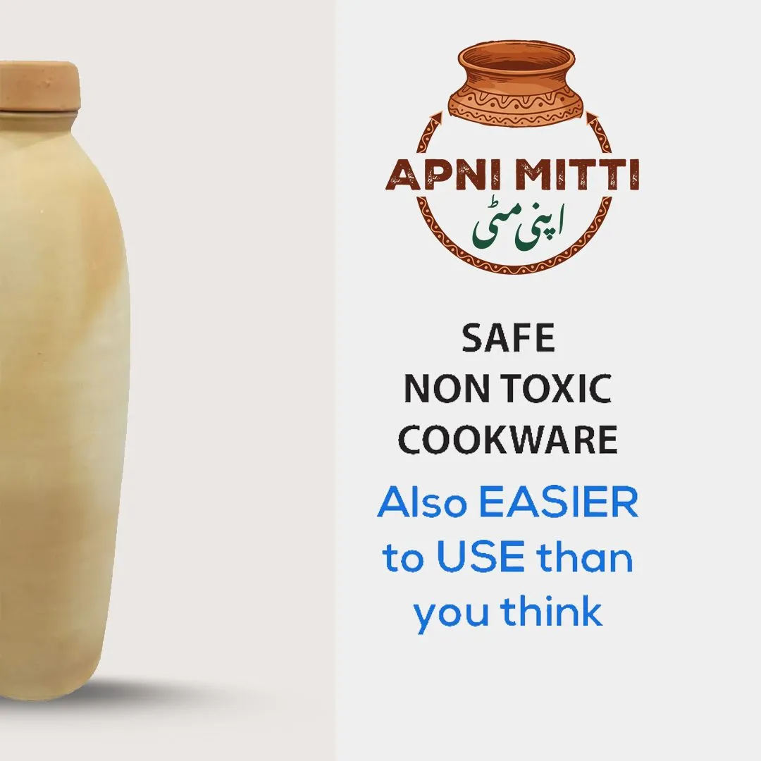 Handcrafted Clay Water Bottle 1000ml - Image 3